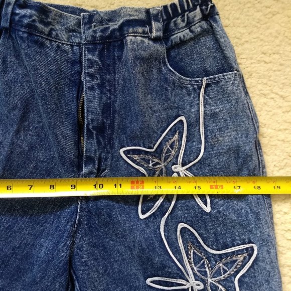 vintage 80s NWOT embroidered acid wash mom jeans - Picture 6 of 9